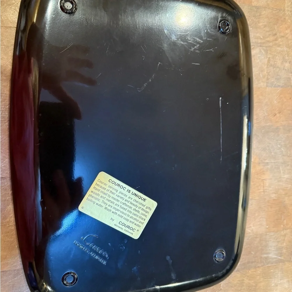 Vintage Conrac Monterey California Black Gloss Serving Tray 1714 Meeting House